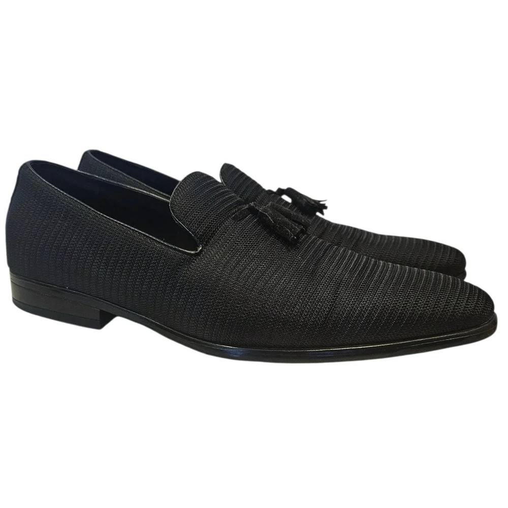 Stacy Adams Men's Tazewell Plain Toe Tassel Black Slip-on Shoes Size 13